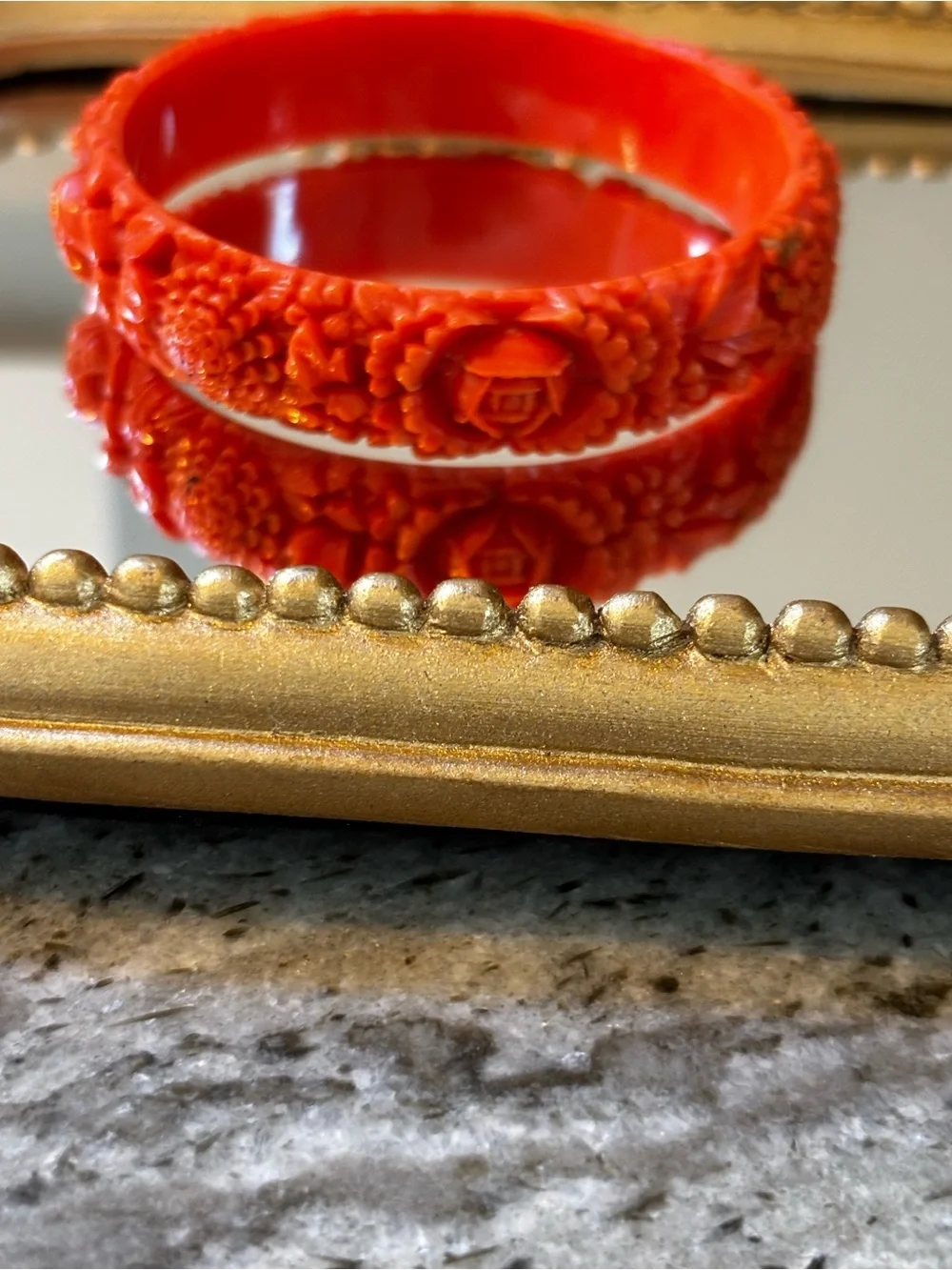 Celluloid 1920’s carved Flower Flapper Bracelet